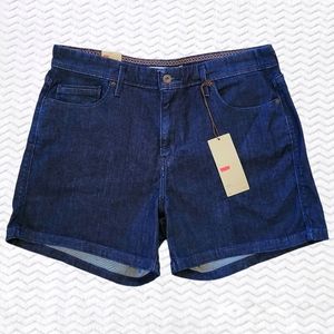 Levi's High Waist Dark Wash Denim Shorts - 5" Inseam